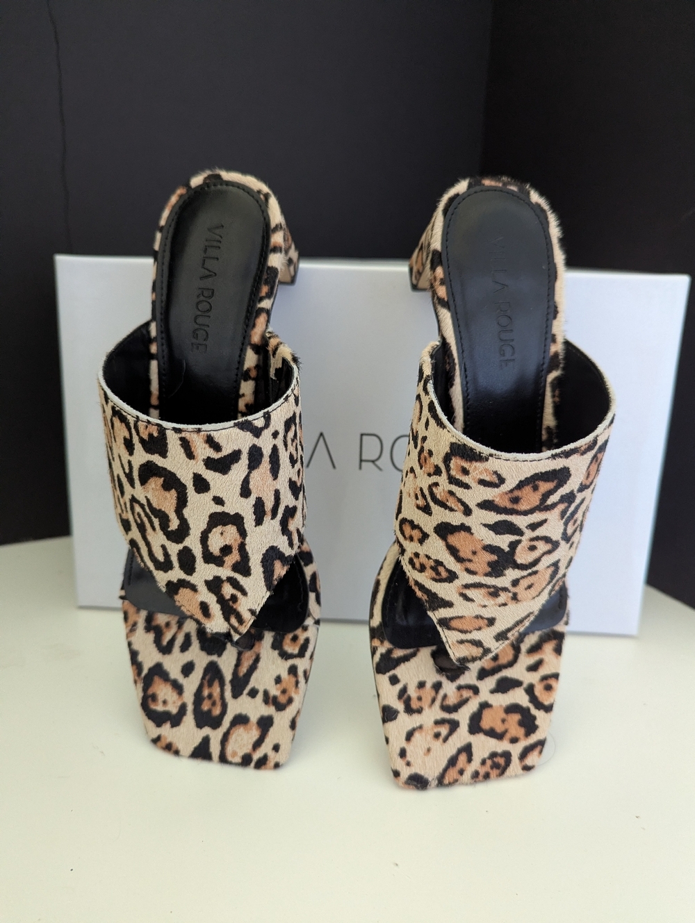 Villa Rouge Leopard Print Slide Sandals - Neutral Leopard S.6